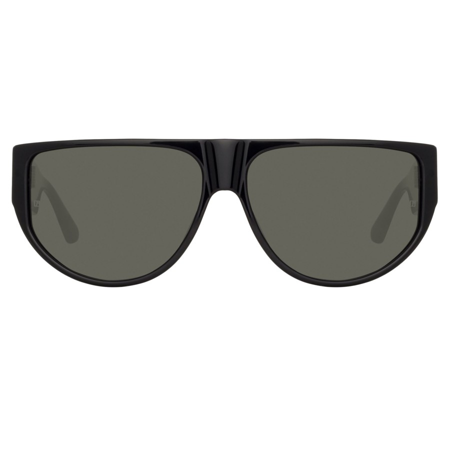 Sunglasses Linda Farrow | Elodie Flat Top Sunglasses In Black