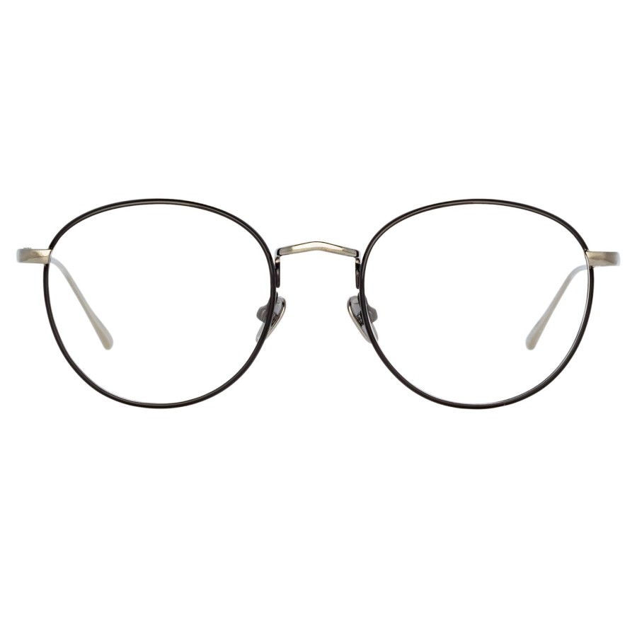 Opticals Linda Farrow | The Harrison | Oval Optical Frame In Black And White Gold (C2)