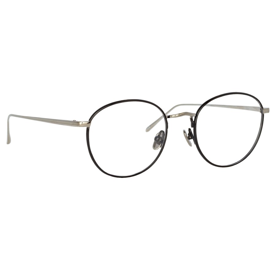 Opticals Linda Farrow | The Harrison | Oval Optical Frame In Black And White Gold (C2)