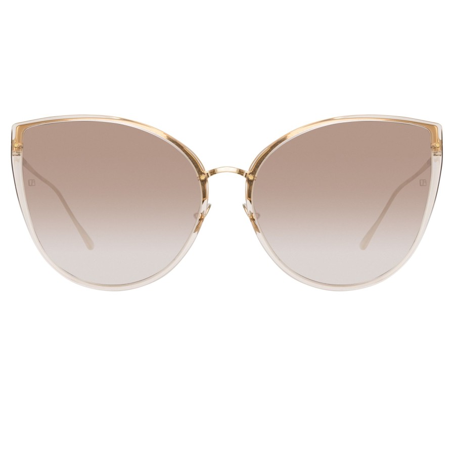 Sunglasses Linda Farrow | Silvie Cat Eye Sunglasses In Ash And Mocha