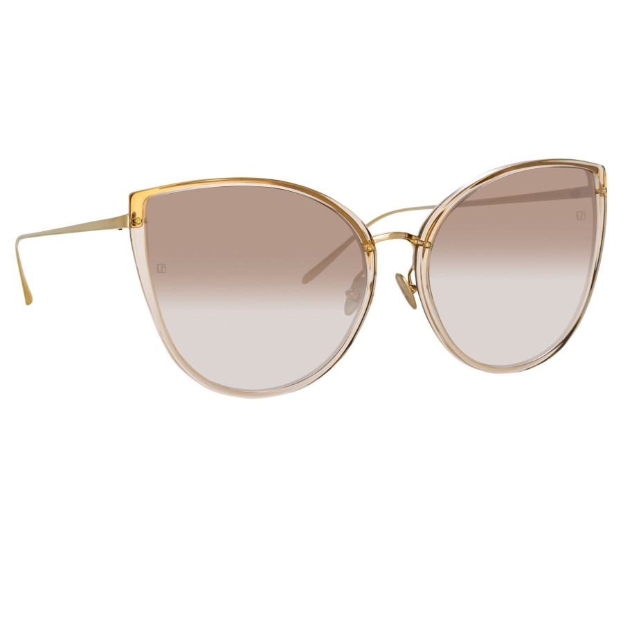 Sunglasses Linda Farrow | Silvie Cat Eye Sunglasses In Ash And Mocha