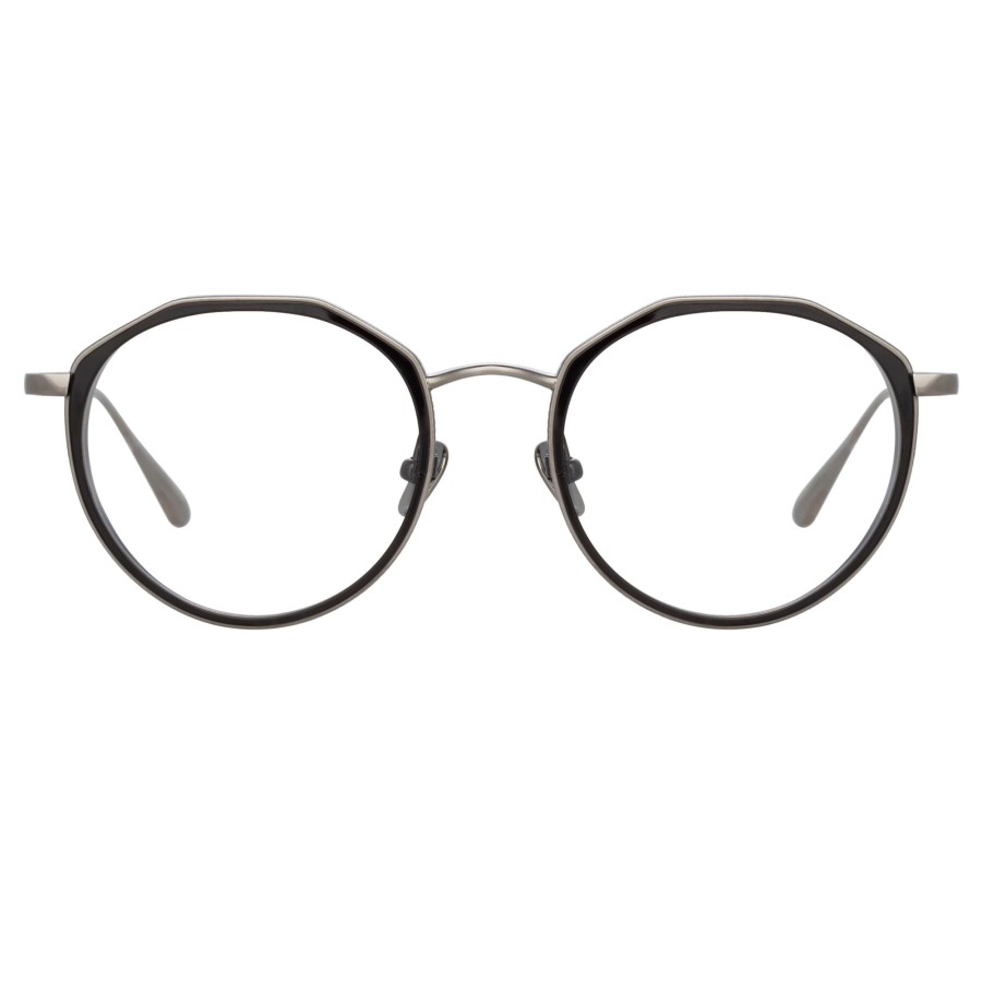 Opticals Linda Farrow | Cesar Angular Optical Frame In White Gold And Black