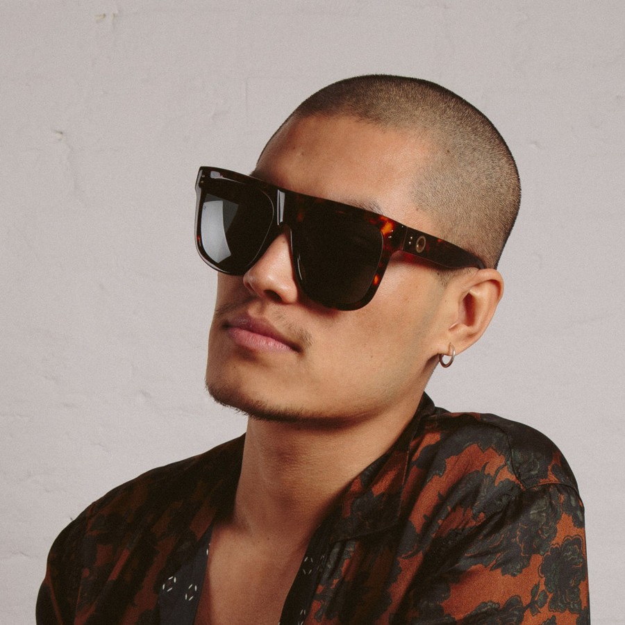 Sunglasses Linda Farrow | Carolina Flat Top Sunglasses In Tortoiseshell (Men'S)