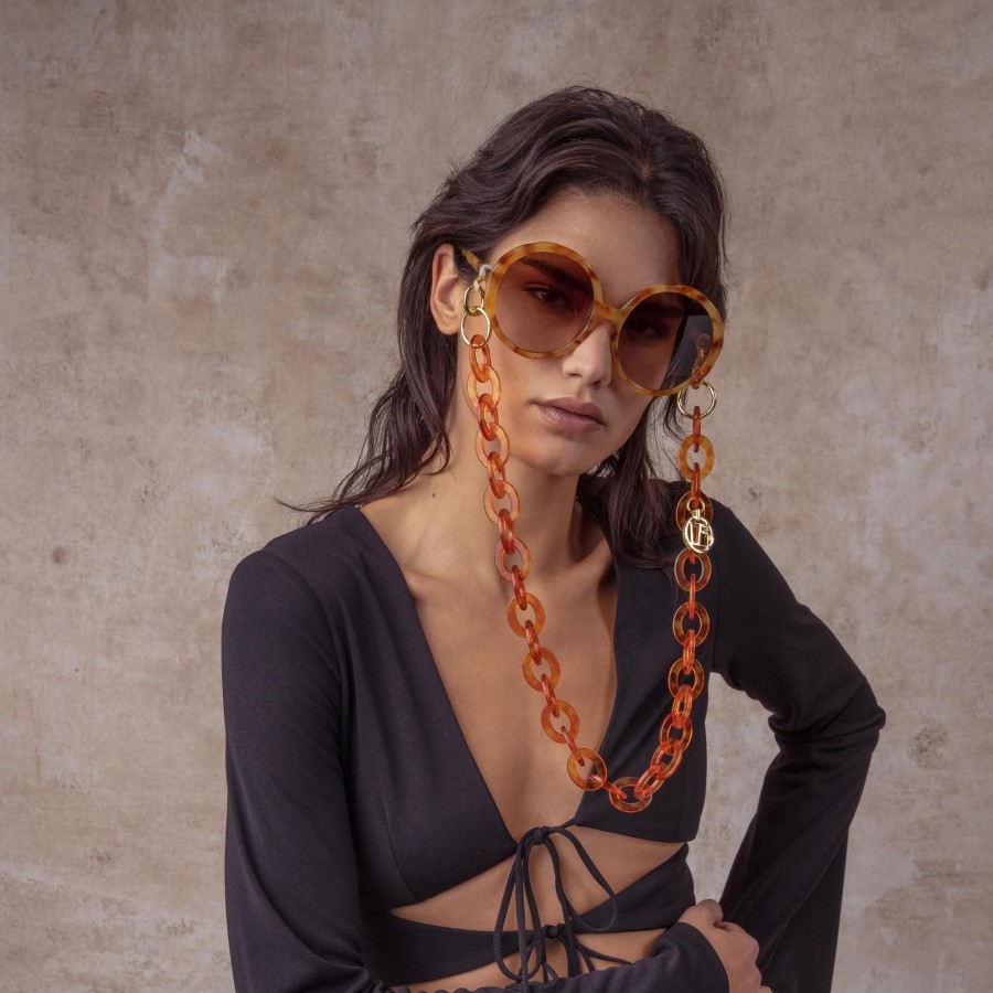 Sunglasses Linda Farrow | Paloma Hexagon Sunglasses In Amber