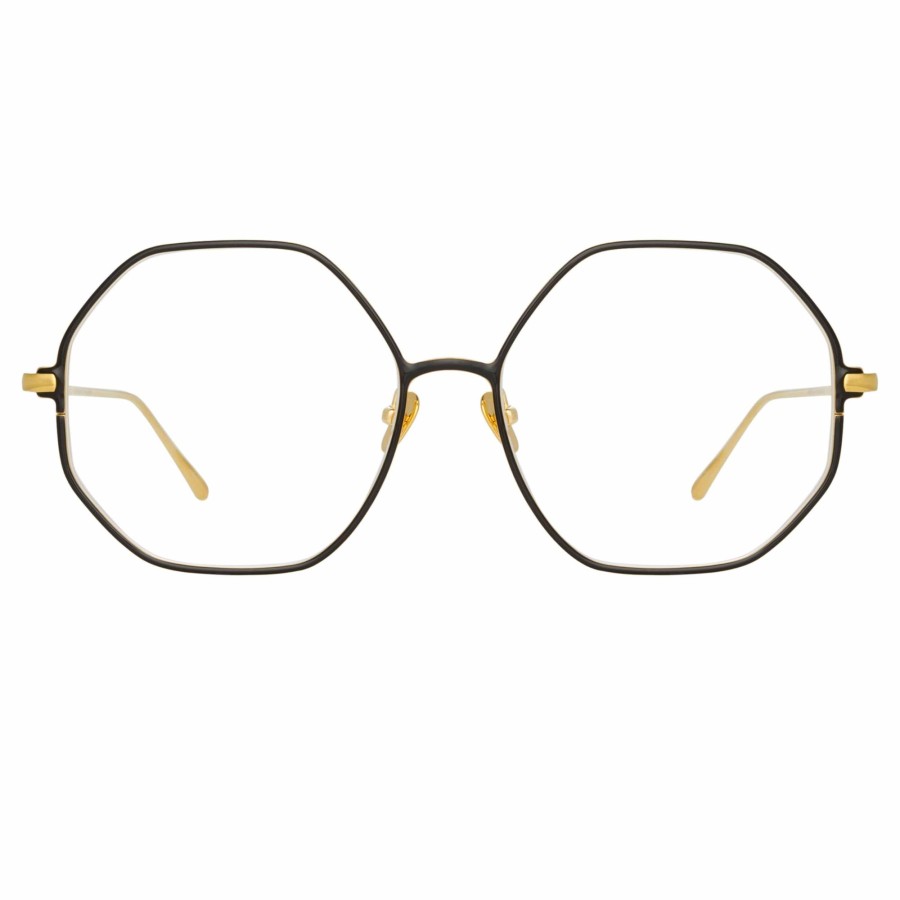 Opticals Linda Farrow | Leif Oversized Optical Frame In Yellow Gold And Black