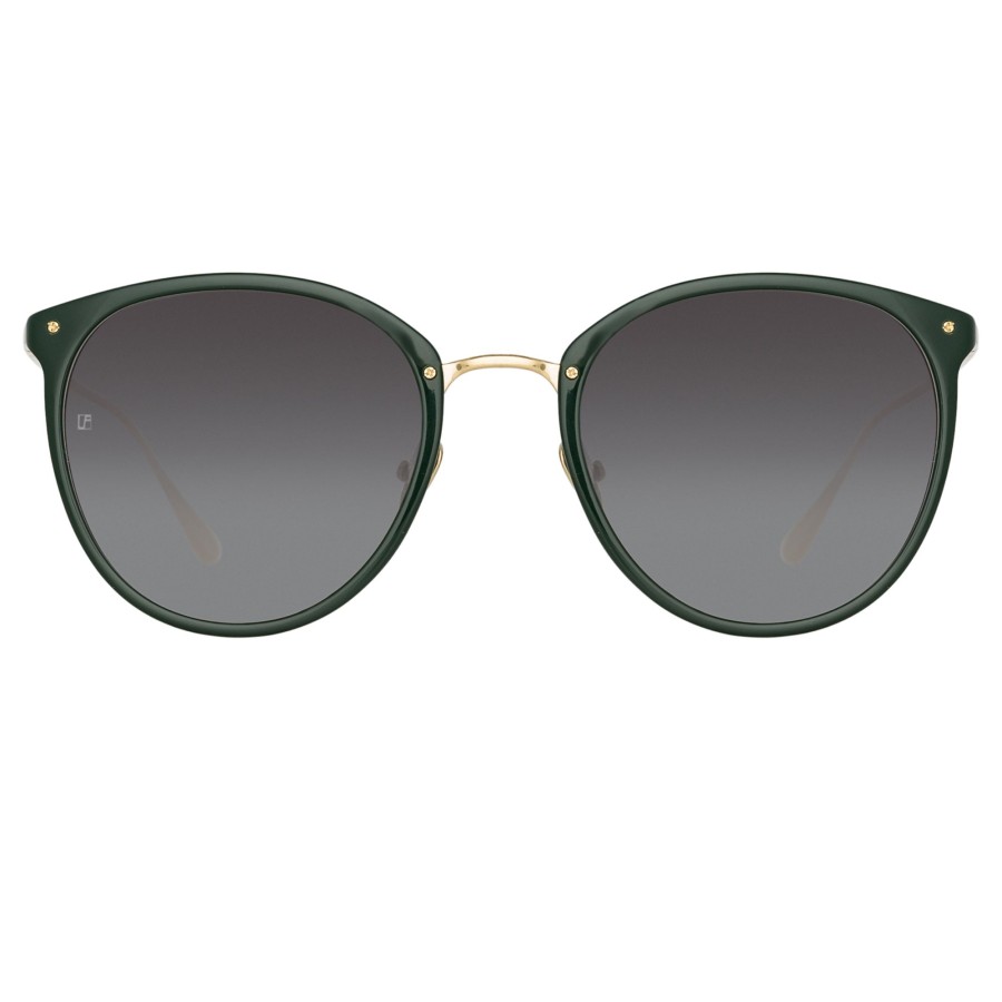 Sunglasses Linda Farrow | Calthorpe Oval Sunglasses In Green