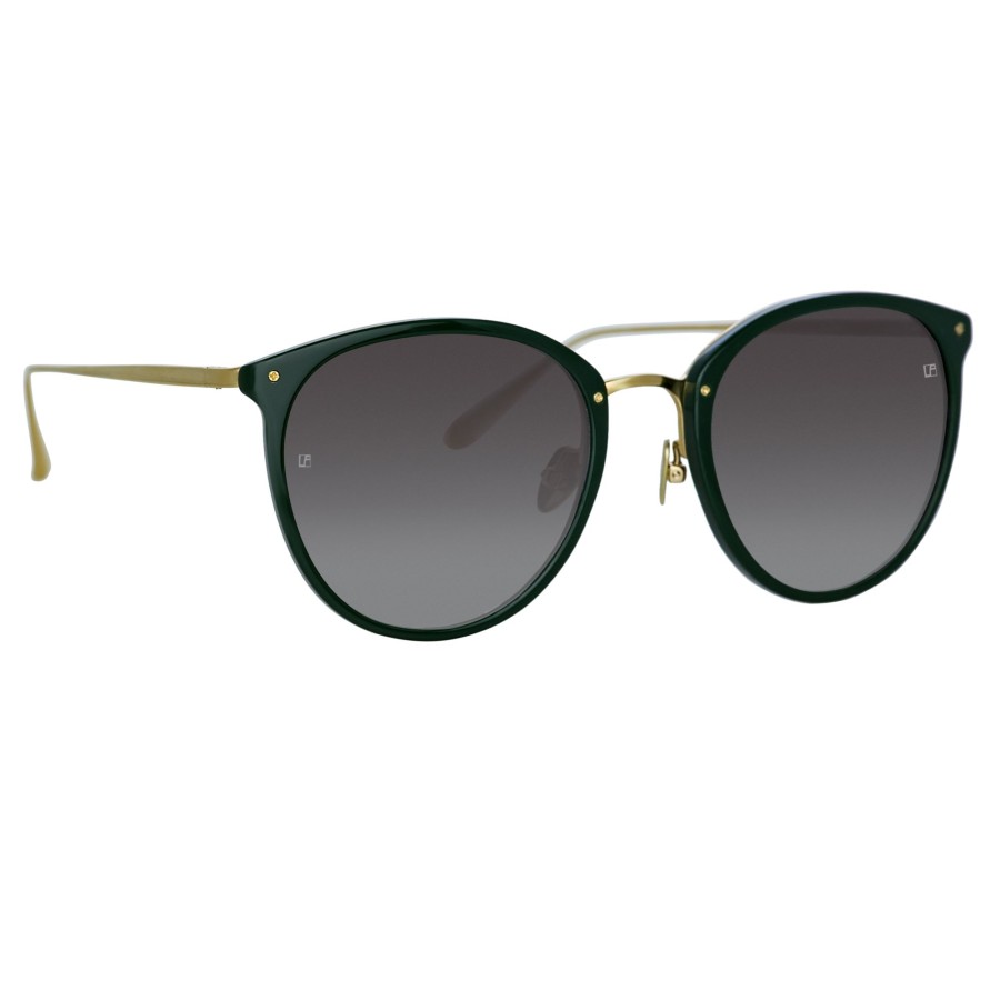 Sunglasses Linda Farrow | Calthorpe Oval Sunglasses In Green