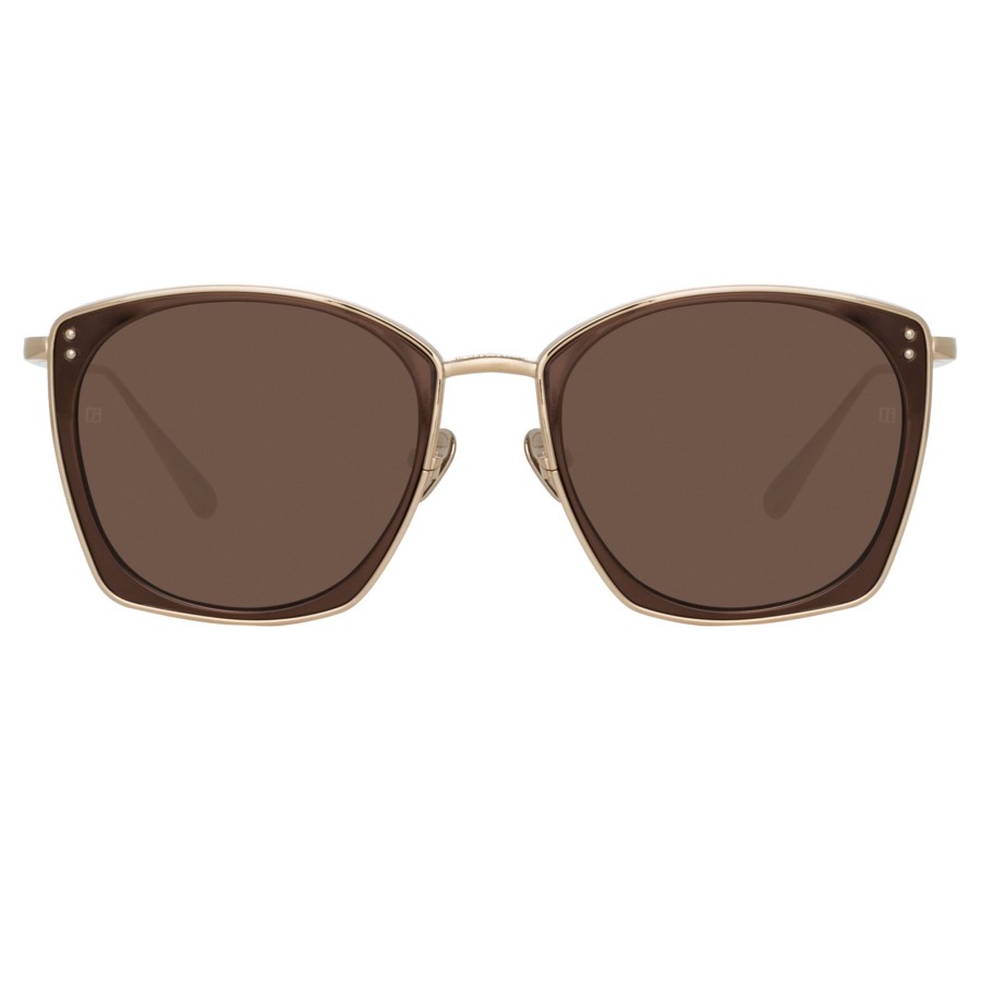 Opticals Linda Farrow | Milo Square Sunglasses In Light Gold