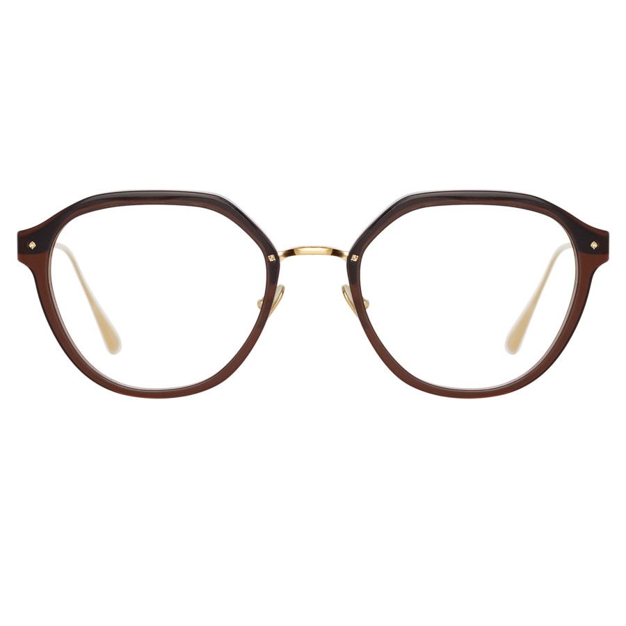 Opticals Linda Farrow | Cacao Angular Optical Frame In Brown