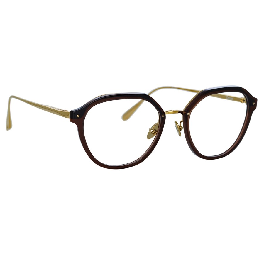 Opticals Linda Farrow | Cacao Angular Optical Frame In Brown