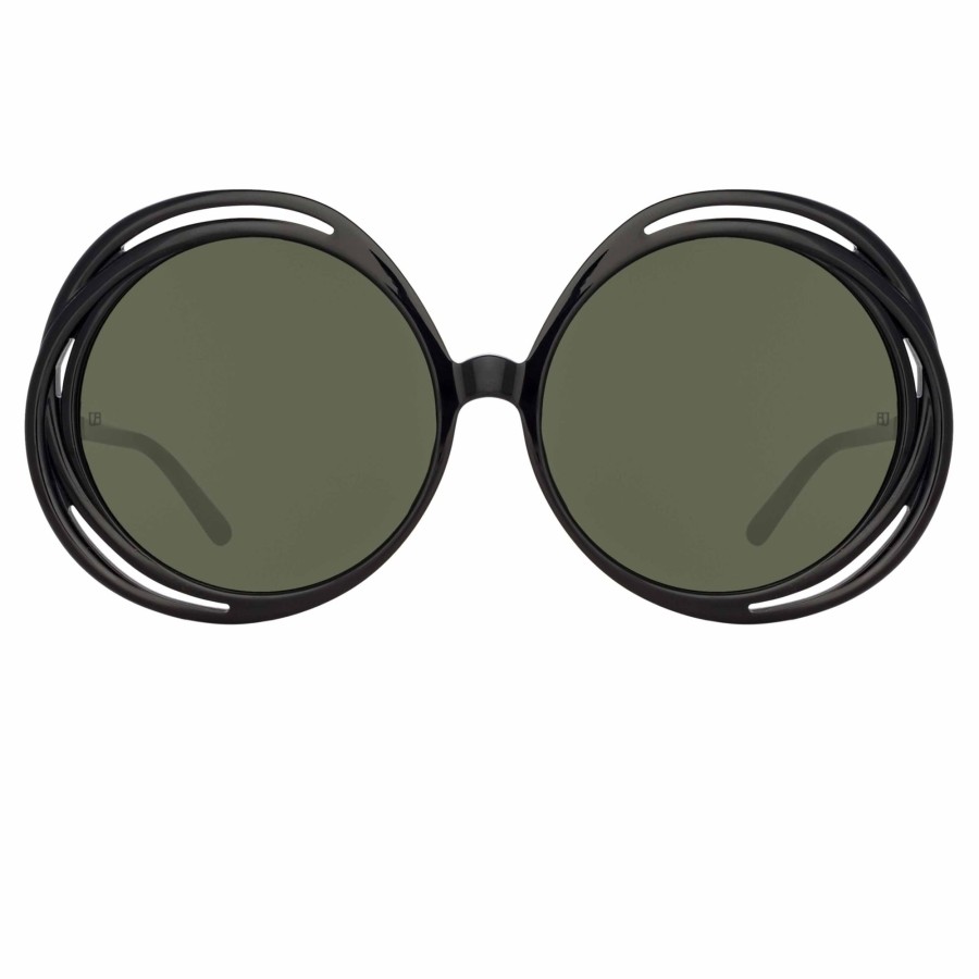 Sunglasses Linda Farrow | Ellen Round Sunglasses In Black