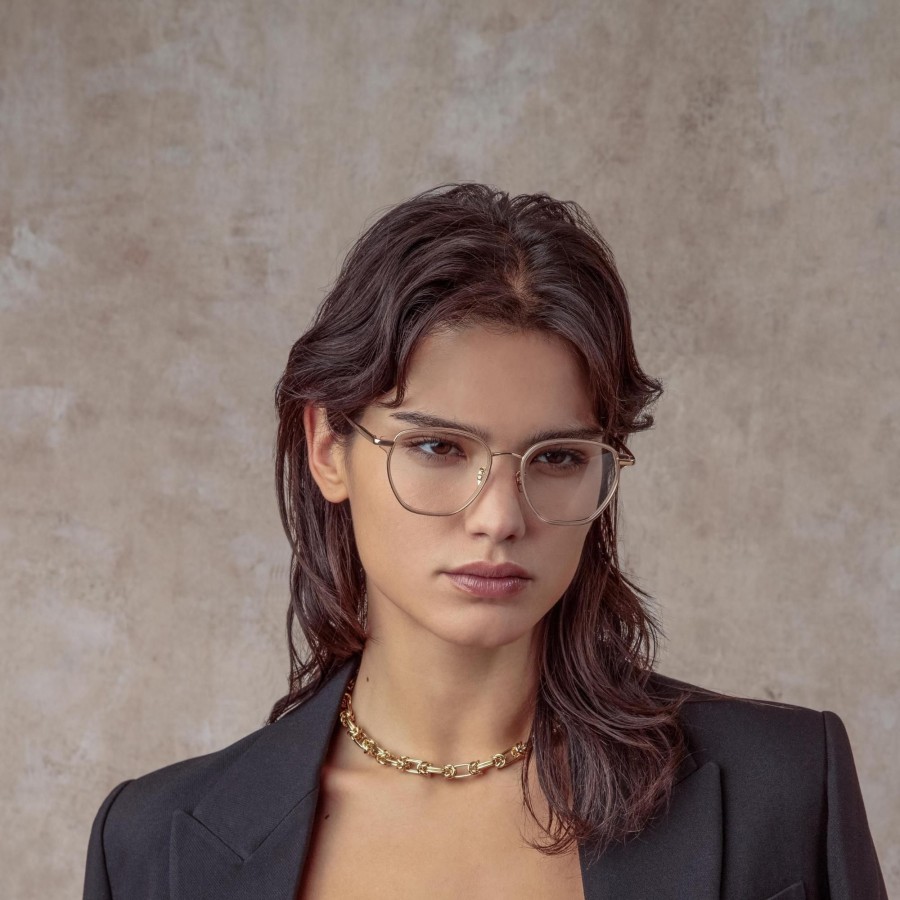 Opticals Linda Farrow | Danilo Angular Optical Frame In Rose Gold