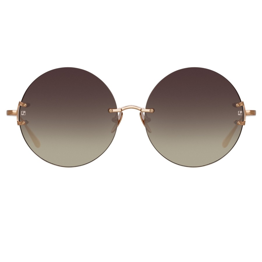 Sunglasses Linda Farrow | Lotus Round Sunglasses In Rose Gold