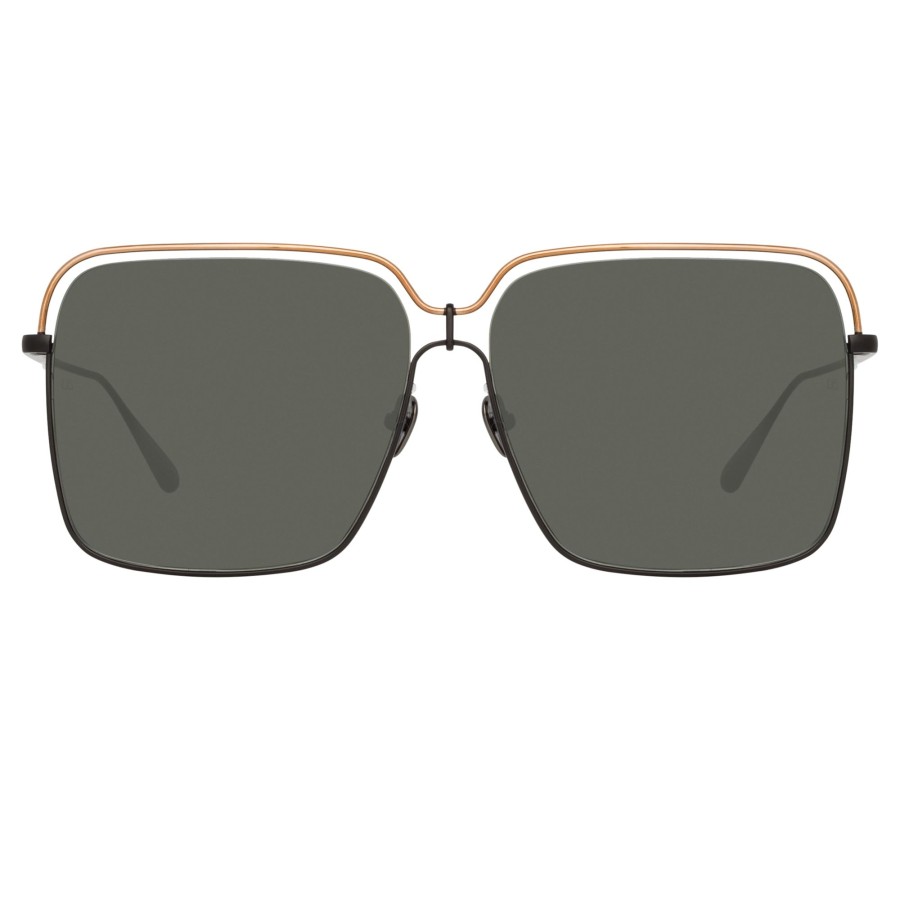 Sunglasses Linda Farrow | Marcia Square Sunglasses In Nickel