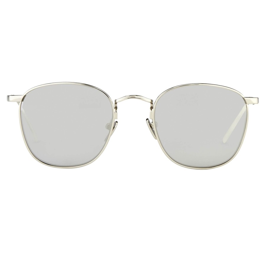 Sunglasses Linda Farrow | The Simon | Square Sunglasses In White Gold Frame (C2)