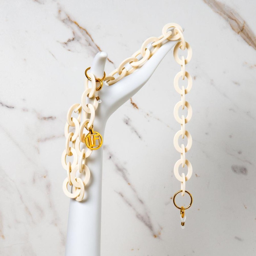 Accessories Linda Farrow | Cream Oval Link Acetate Chain