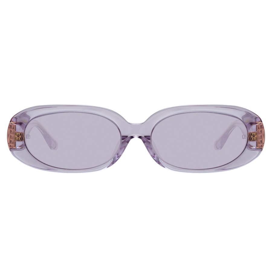 Sunglasses Linda Farrow | Cara Oval Sunglasses In Lilac