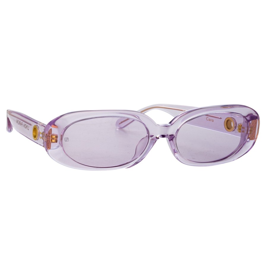 Sunglasses Linda Farrow | Cara Oval Sunglasses In Lilac