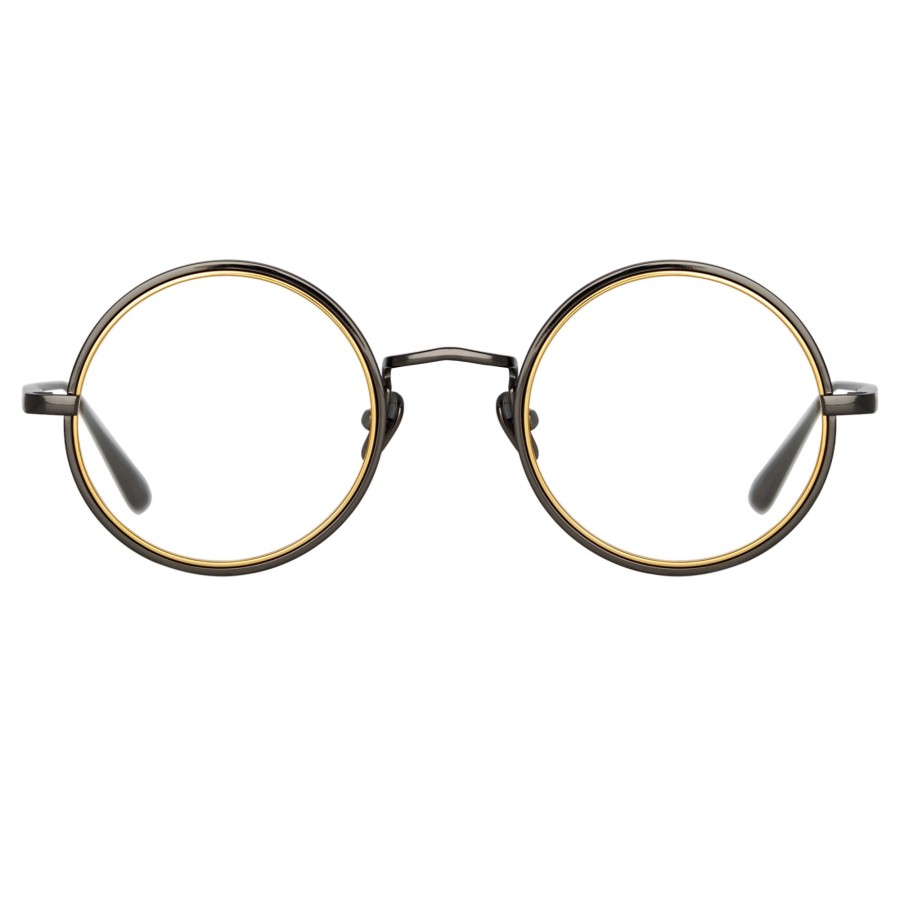 Opticals Linda Farrow | Cortina Oval Optical Frame In Nickel And Yellow Gold