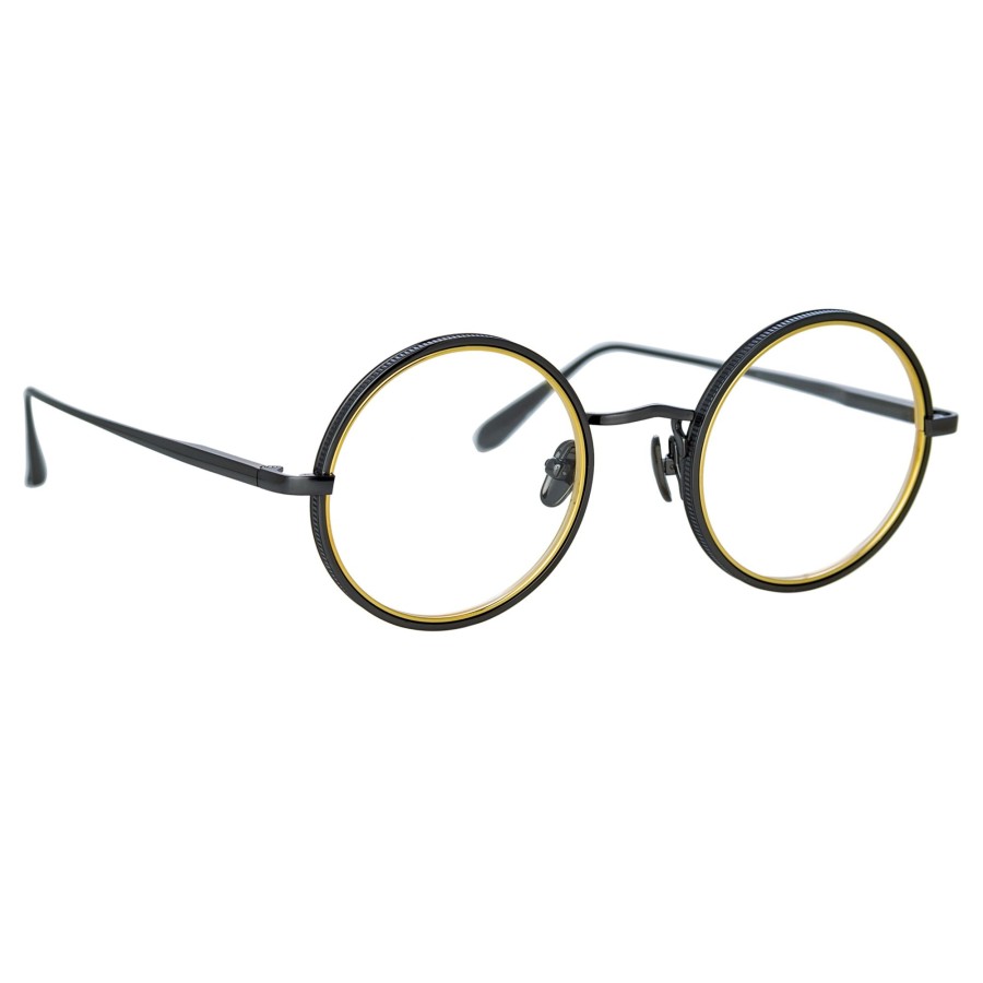 Opticals Linda Farrow | Cortina Oval Optical Frame In Nickel And Yellow Gold