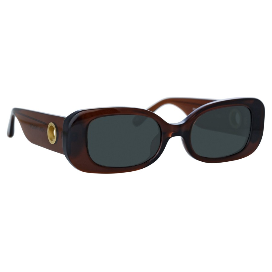 Sunglasses Linda Farrow | Lola Rectangular Sunglasses In Brown