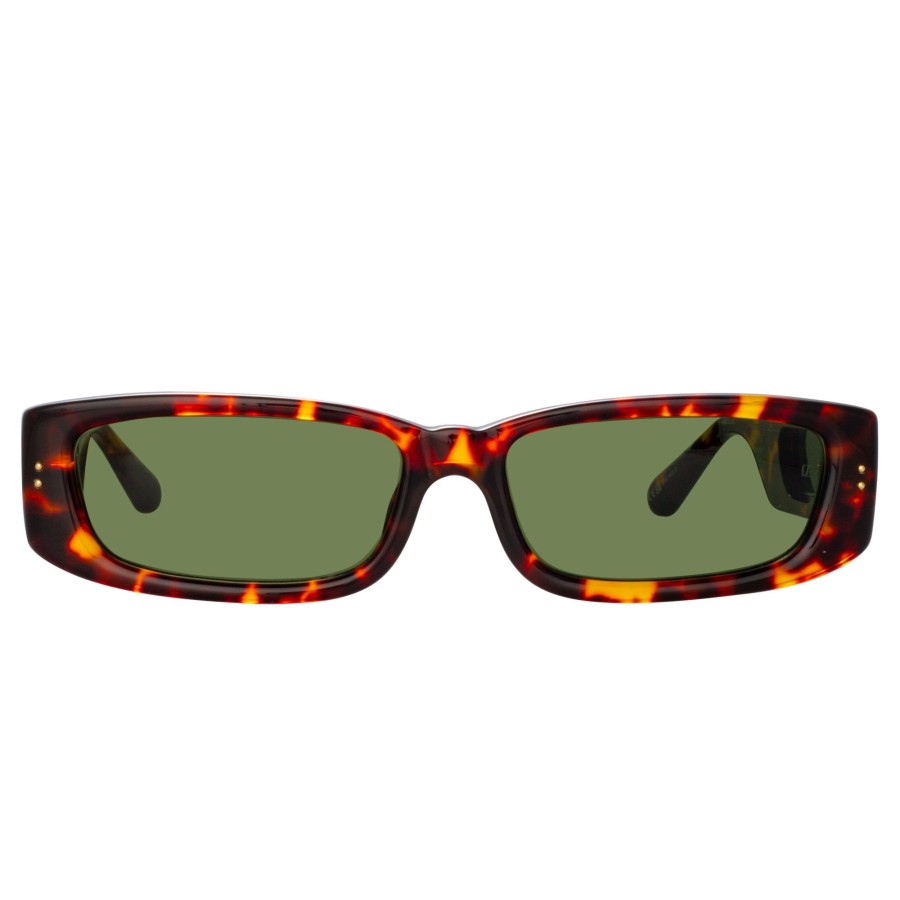 Sunglasses Linda Farrow | Men'S Talita Rectangular Sunglasses In Tortoiseshell