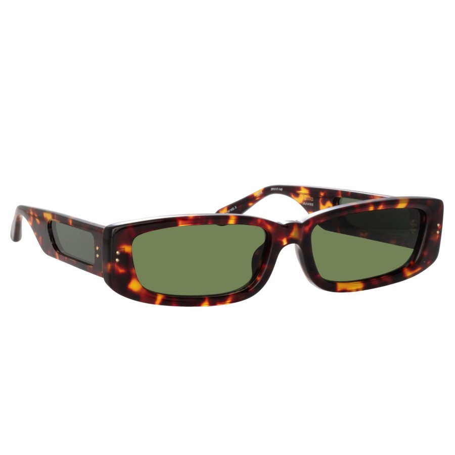 Sunglasses Linda Farrow | Men'S Talita Rectangular Sunglasses In Tortoiseshell