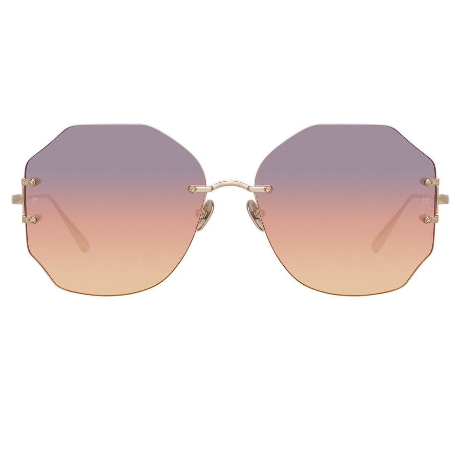 Sunglasses Linda Farrow | Lisette Oversized Sunglasses In Light Gold