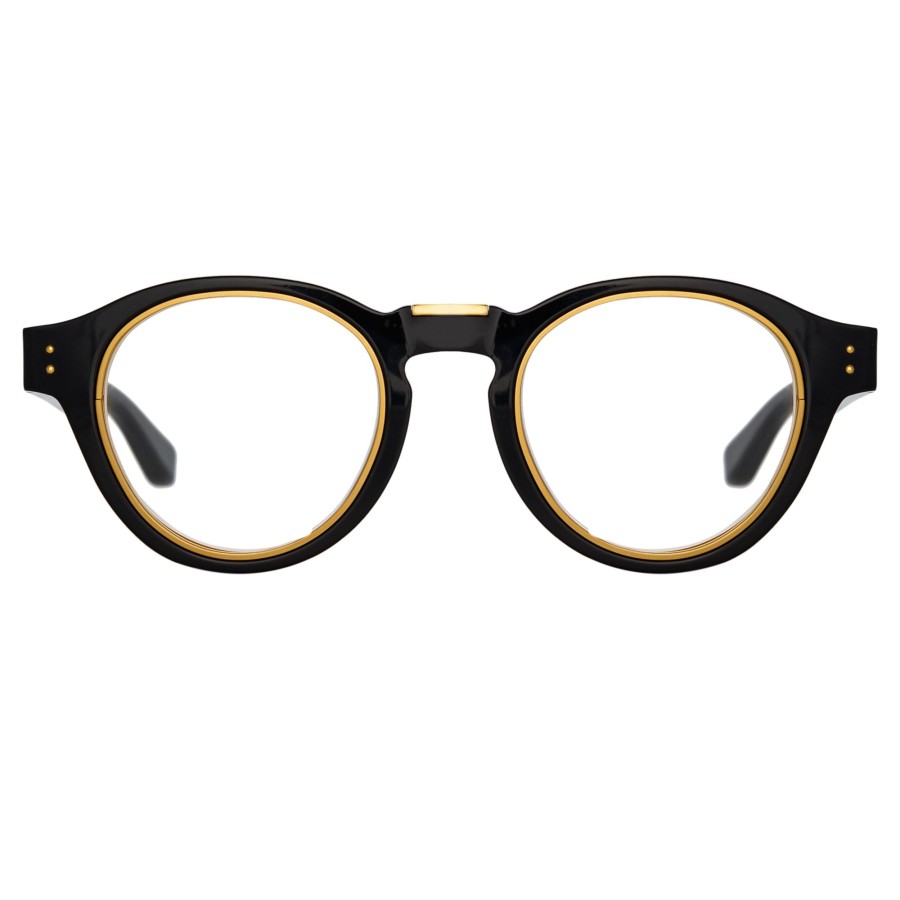 Opticals Linda Farrow | Morris Oval Optical Frame In Black (Men'S)