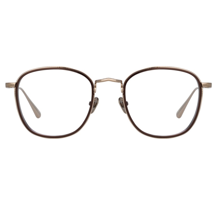 Opticals Linda Farrow | Maco Squared Optical Frame In Light Gold