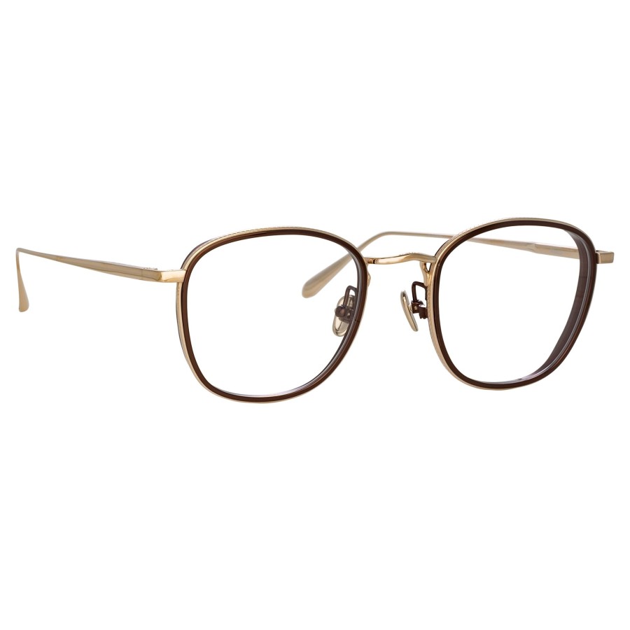 Opticals Linda Farrow | Maco Squared Optical Frame In Light Gold