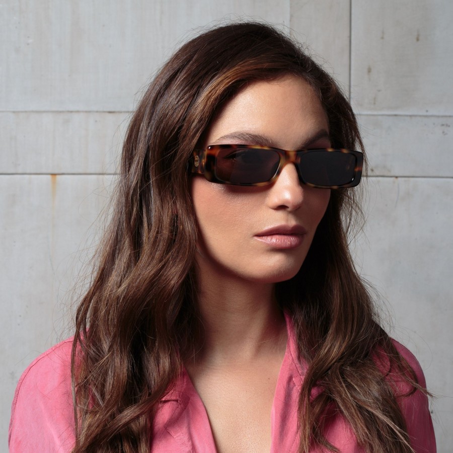 Sunglasses Linda Farrow | Dania Rectangular Sunglasses In Tortoiseshell