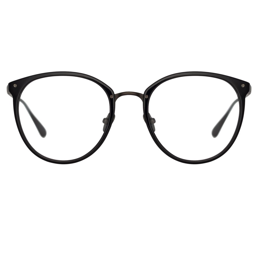 Opticals Linda Farrow | Calthorpe Oval Optical Frame In Black And Nickel