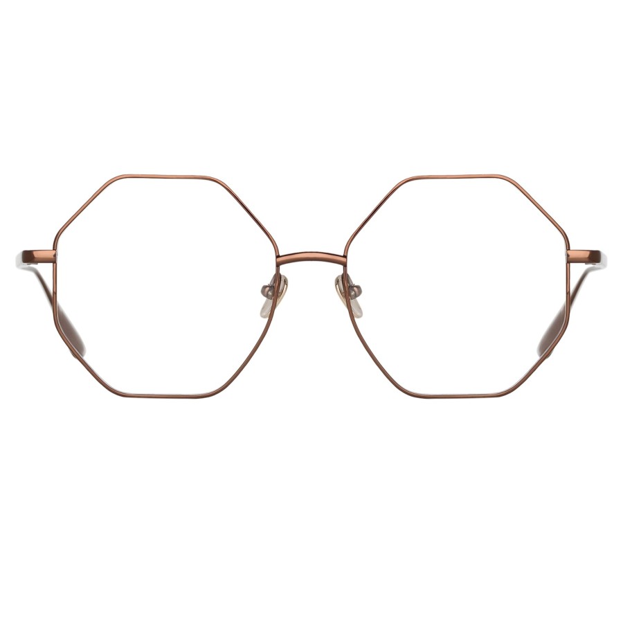 Opticals Linda Farrow | Lianas Hexagon Optical Frame In Metallic Brown