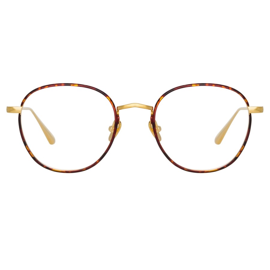 Opticals Linda Farrow | Jules Oval Optical Frame In Yellow Gold And Tortoiseshell