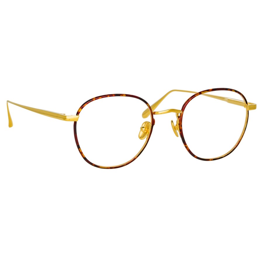 Opticals Linda Farrow | Jules Oval Optical Frame In Yellow Gold And Tortoiseshell