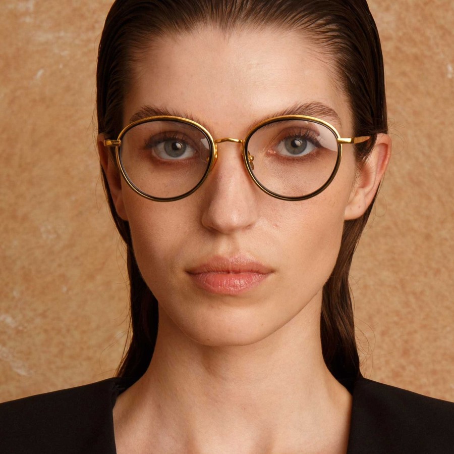 Opticals Linda Farrow | Comer Optical Oval Frame In Yellow Gold