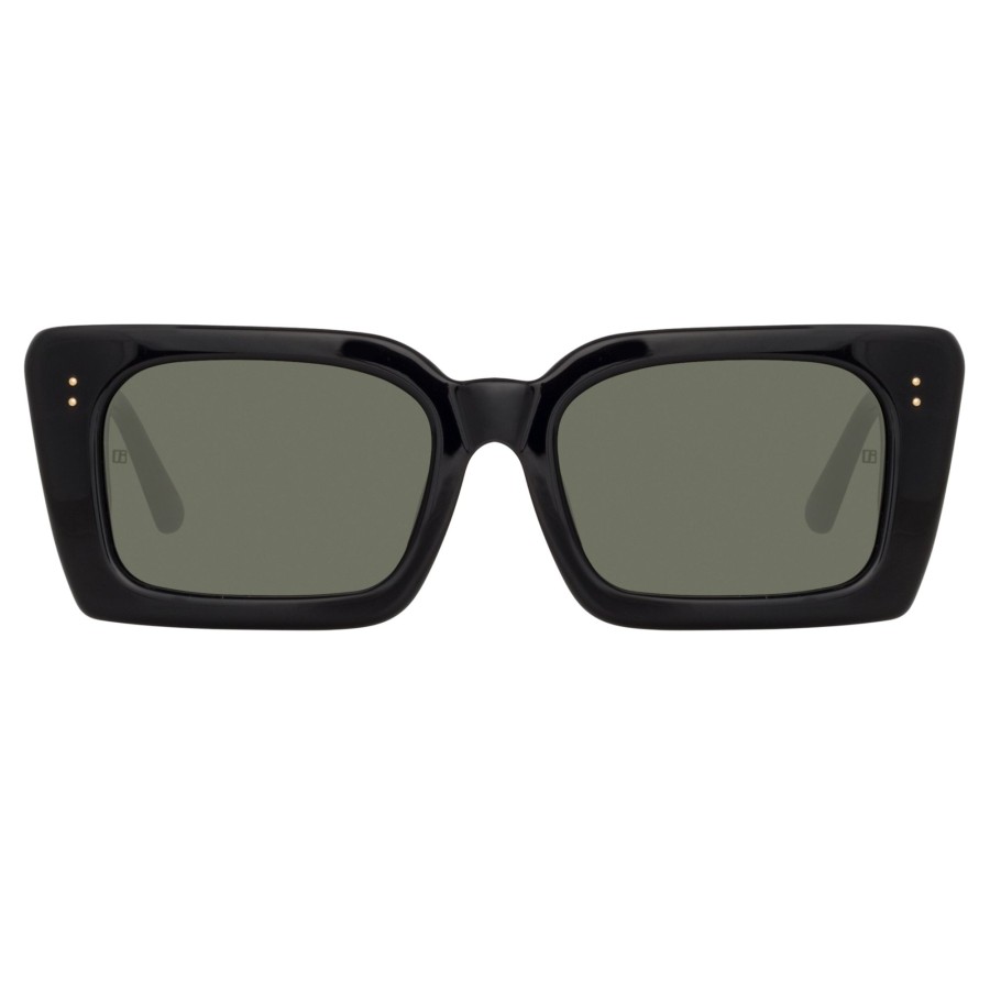 Sunglasses Linda Farrow | Nieve Rectangular Sunglasses In Black