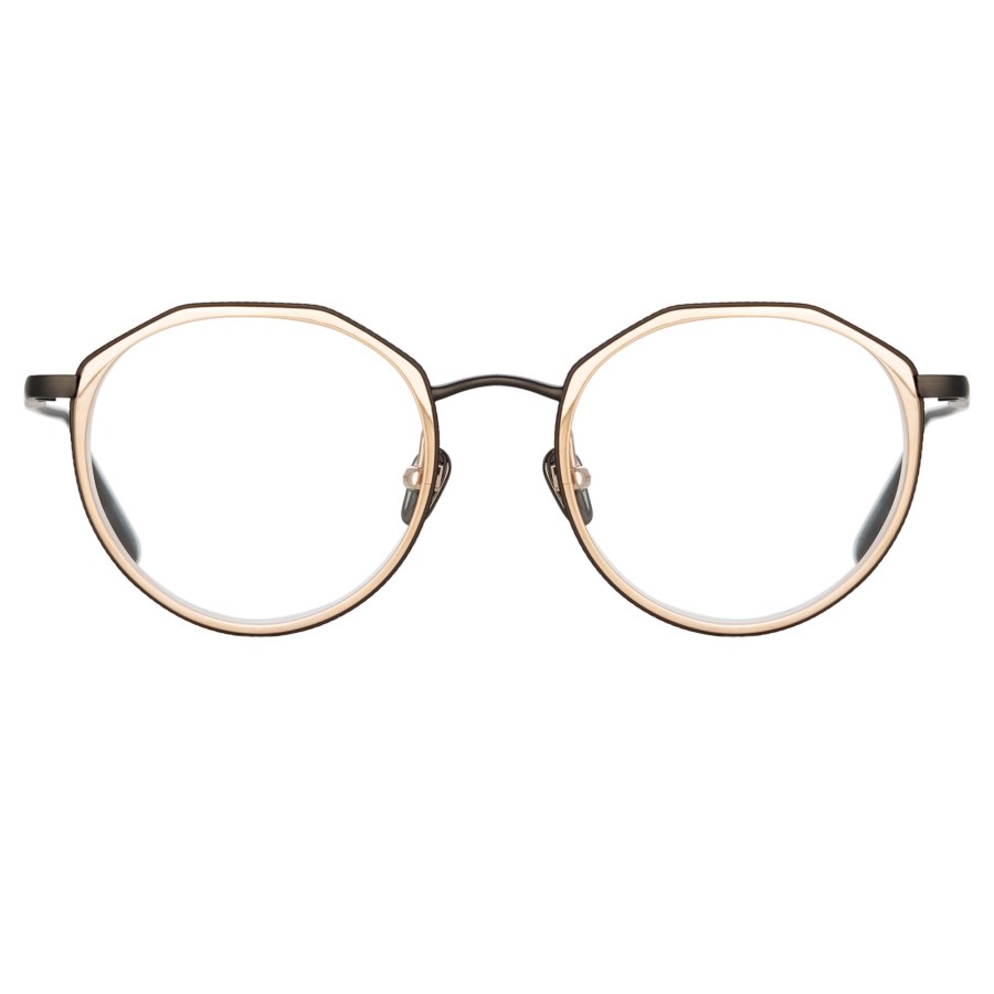 Opticals Linda Farrow | Cesar Angular Optical Frame In Nickel (Men'S)