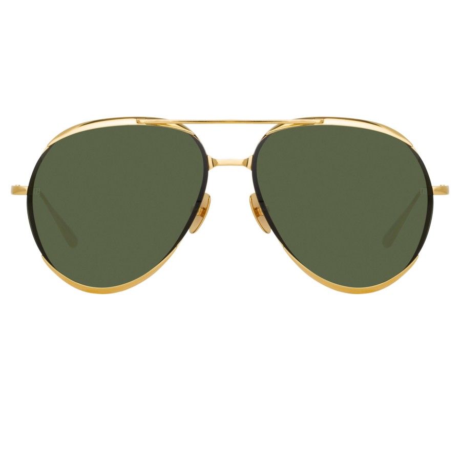 Sunglasses Linda Farrow | Matisse Aviator Sunglasses In Yellow Gold