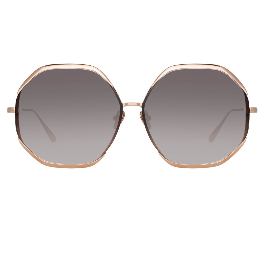 Sunglasses Linda Farrow | Camila Oversized Sunglasses In Rose Gold