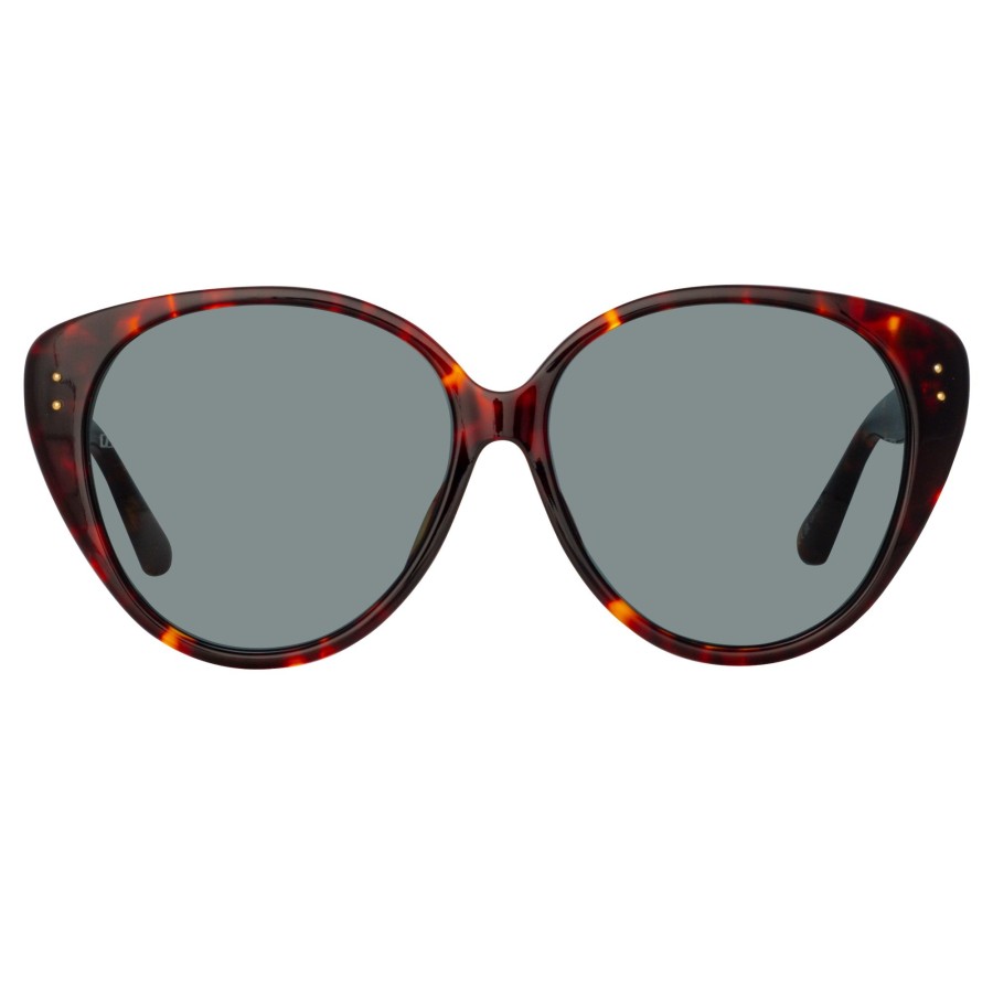 Sunglasses Linda Farrow | Katia Cat Eye Sunglasses In Tortoiseshell