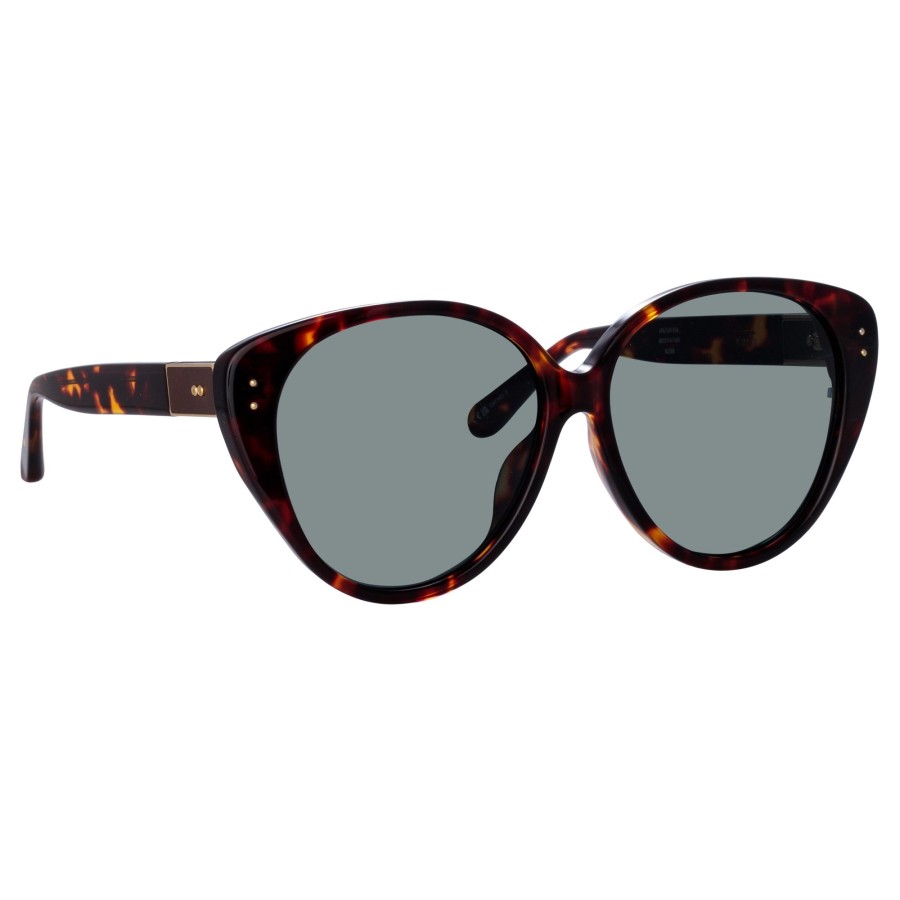 Sunglasses Linda Farrow | Katia Cat Eye Sunglasses In Tortoiseshell