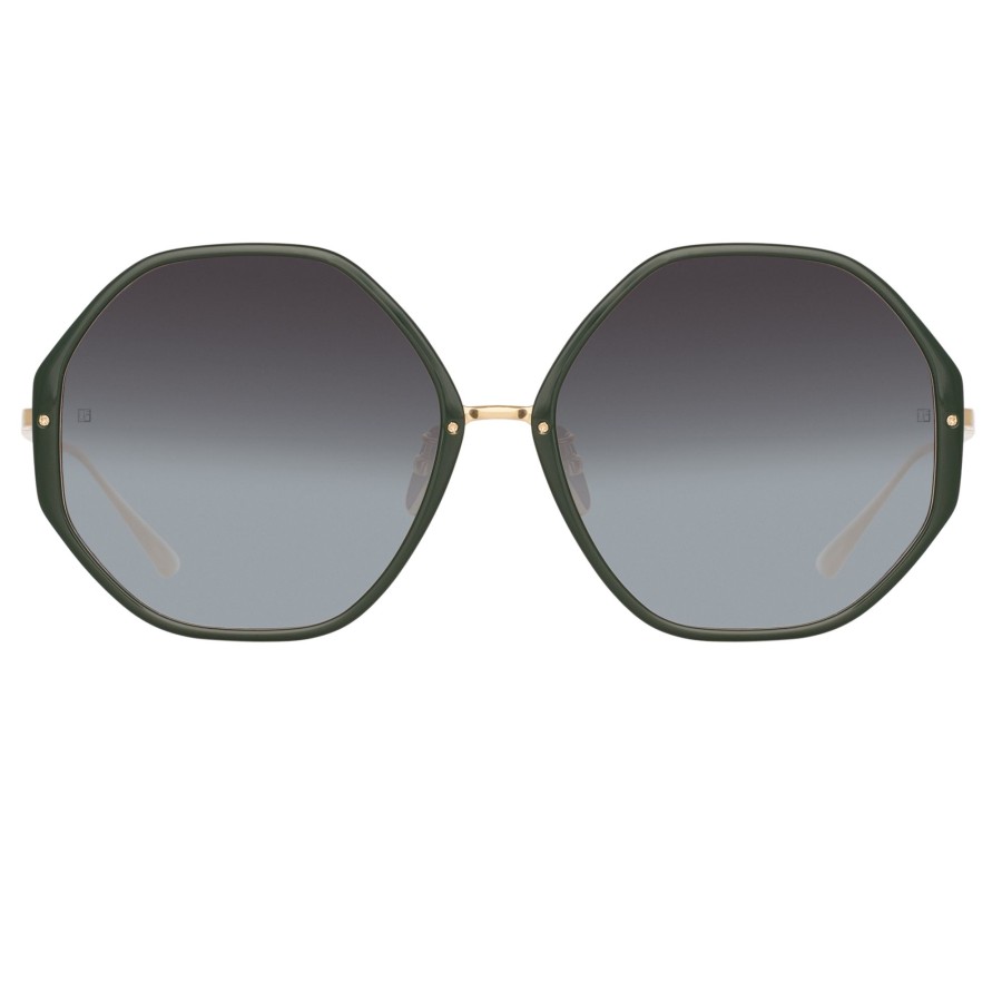 Sunglasses Linda Farrow | Alona Hexagon Sunglasses In Green