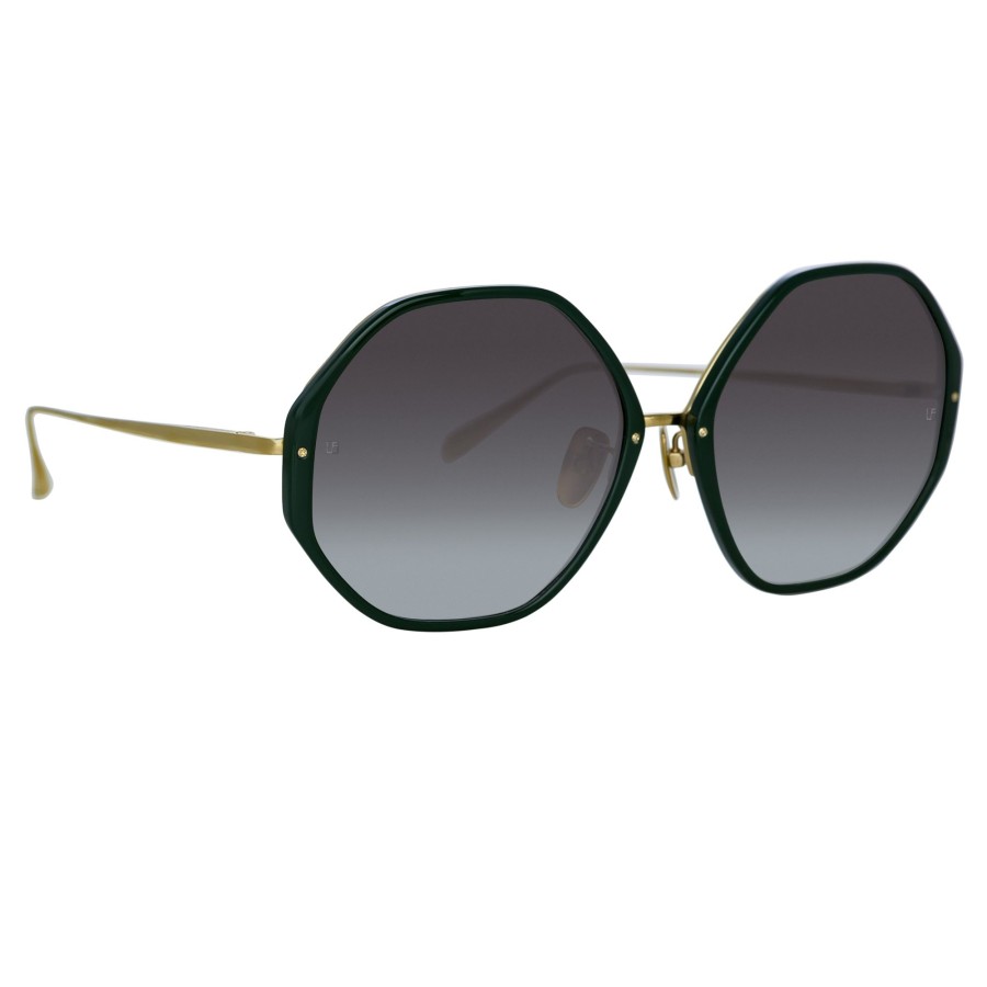 Sunglasses Linda Farrow | Alona Hexagon Sunglasses In Green