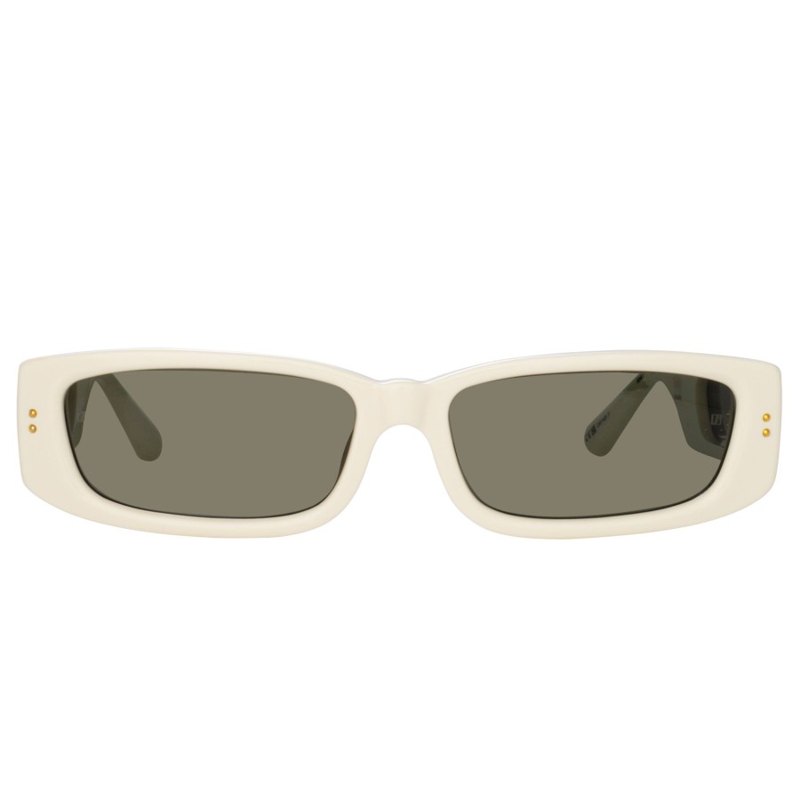 Sunglasses Linda Farrow | Talita Rectangular Sunglasses In White