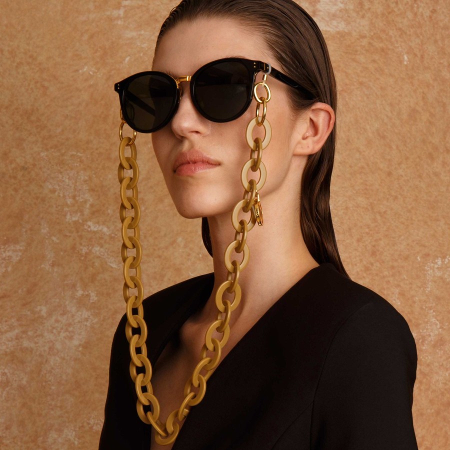 Accessories Linda Farrow | Taupe Oval Acetate Chain