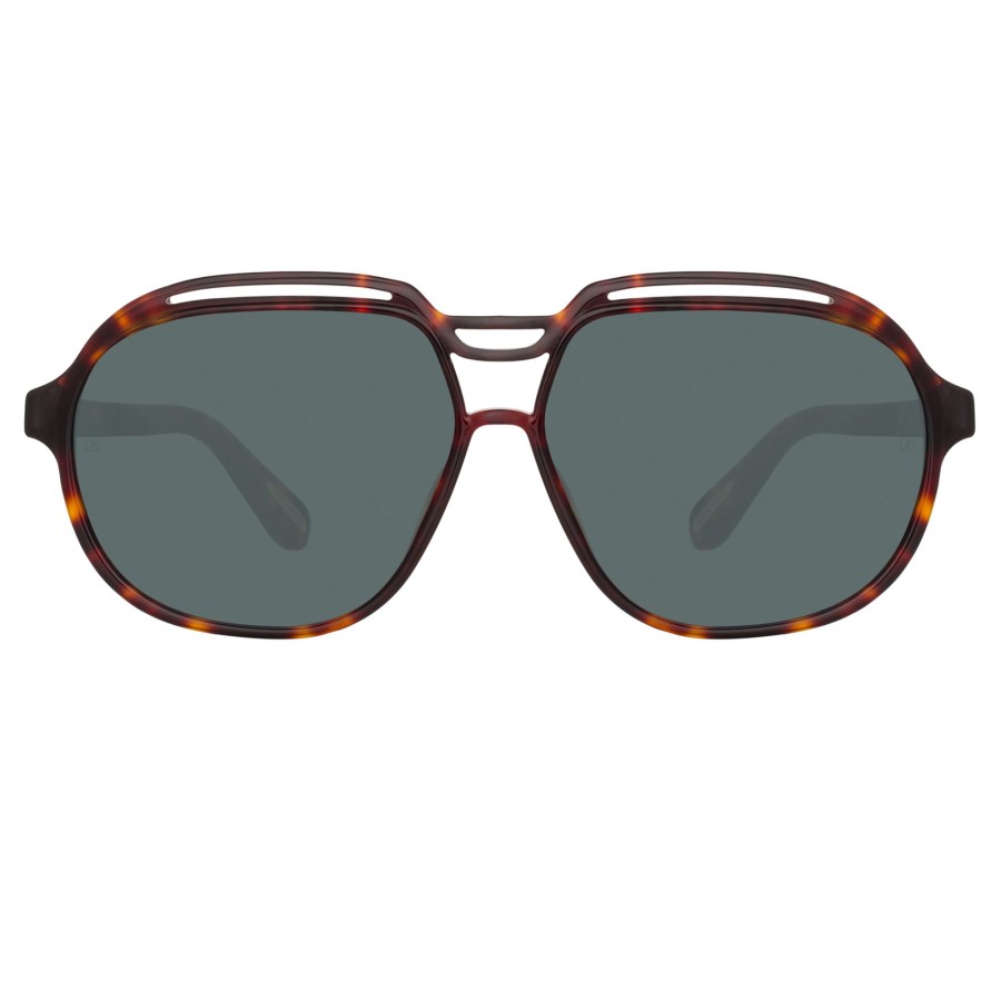 Sunglasses Linda Farrow | Raphael Aviator Sunglasses In Tortoiseshell