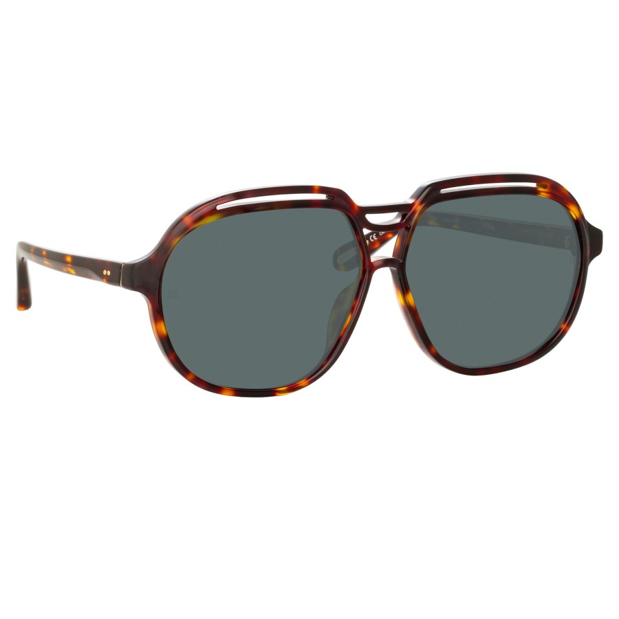 Sunglasses Linda Farrow | Raphael Aviator Sunglasses In Tortoiseshell