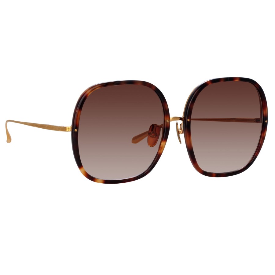 Sunglasses Linda Farrow | Celia Oversized Sunglasses In Tortoiseshell